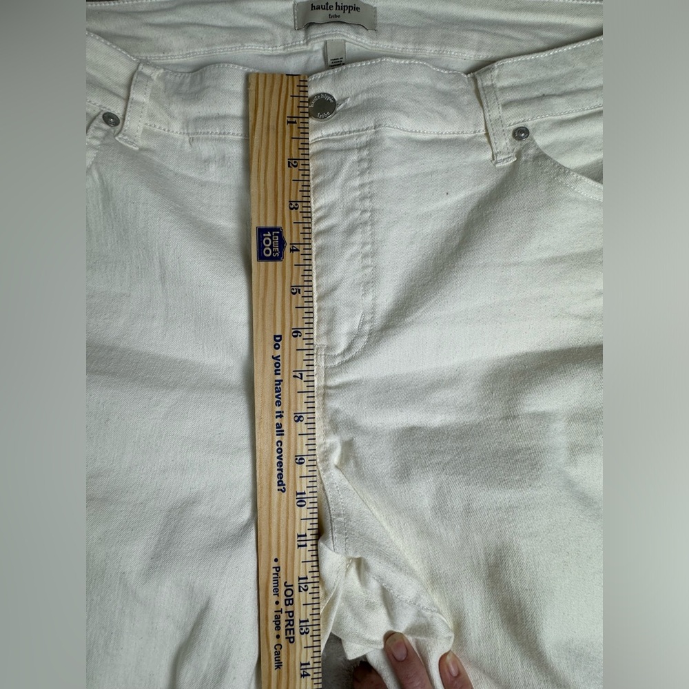 Haute Hippie‎ Tribe Jeans Size 20W Mid-Rise Raw Hem Skinny Natural - Picture 9 of 11